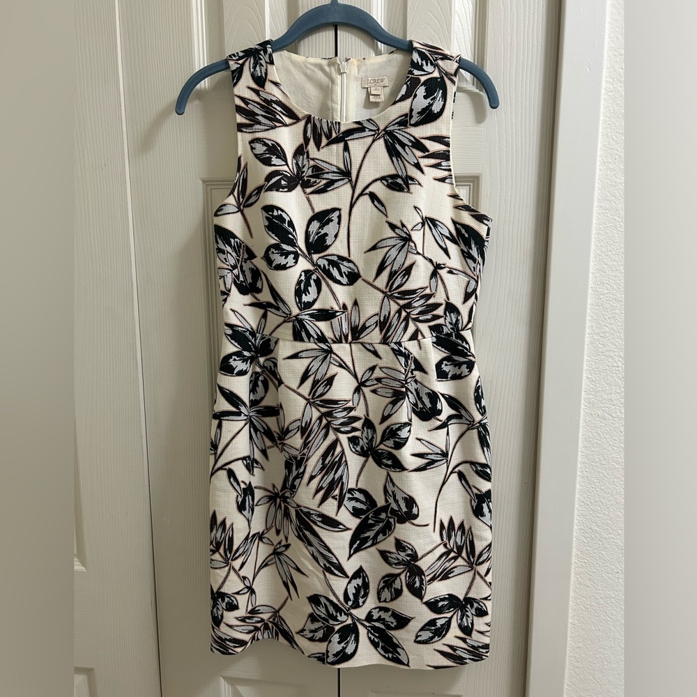J. Crew Floral Leaf Print Sheath Dress